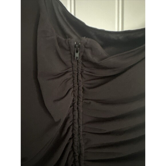 City Studios Women's Plus Size One-Shoulder Feather-Cuff Gown Dress Black 18W - Picture 10 of 12